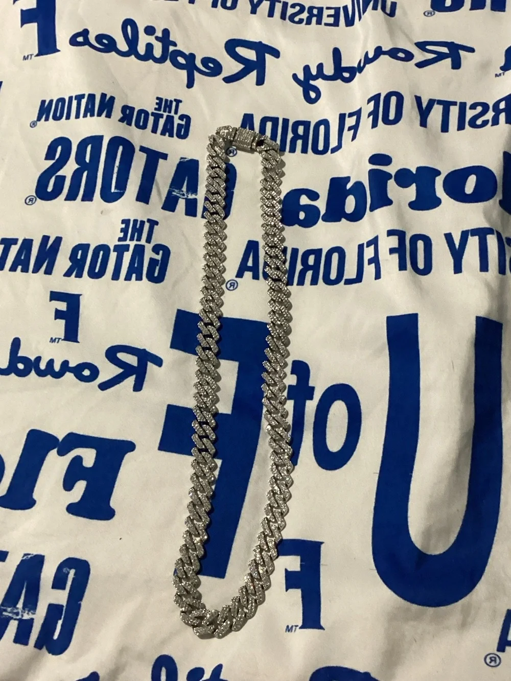 Silver Cubic Zirconia Cuban Link Necklace for Men
